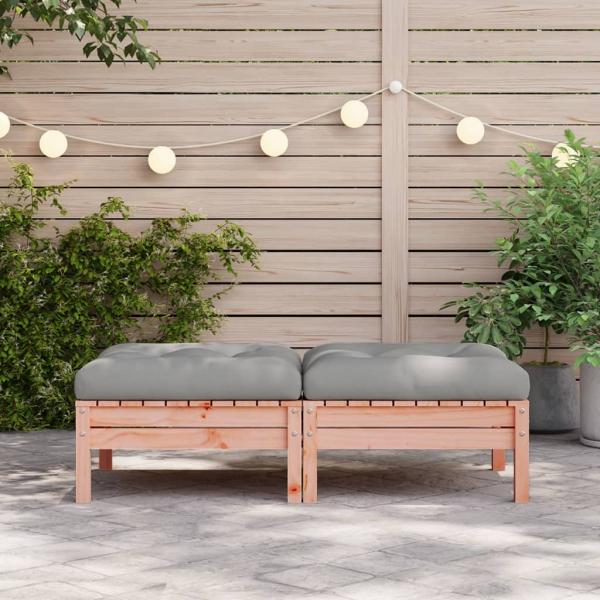 Gartenhocker mit Kissen 2 Stk. Massivholz Douglasie