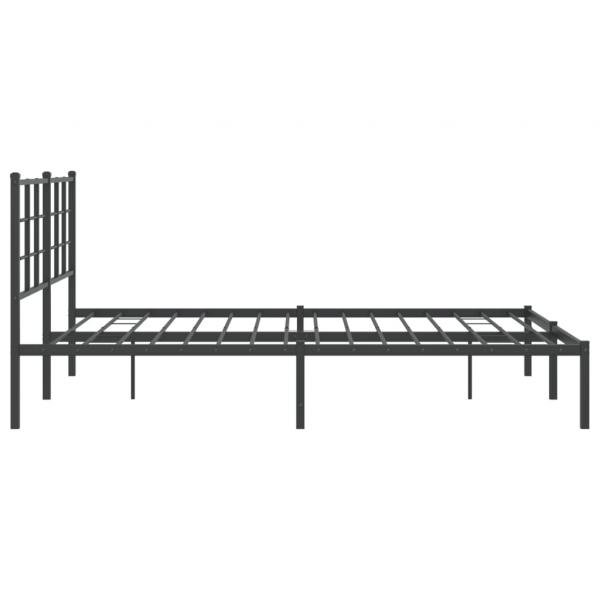 Bettgestell mit Kopfteil Metall Schwarz 150x200 cm