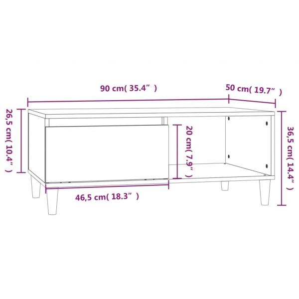 Couchtisch Grau Sonoma 90x50x36,5 cm Holzwerkstoff