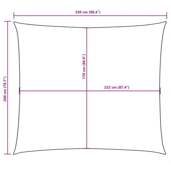 Sonnensegel Oxford-Gewebe Rechteckig 2x2,5 m Taupe