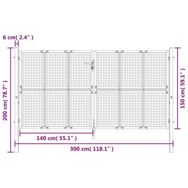 Gartentor Anthrazit 300x200 cm Stahl