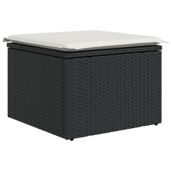 6-tlg. Garten-Sofagarnitur mit Kissen Schwarz Poly Rattan