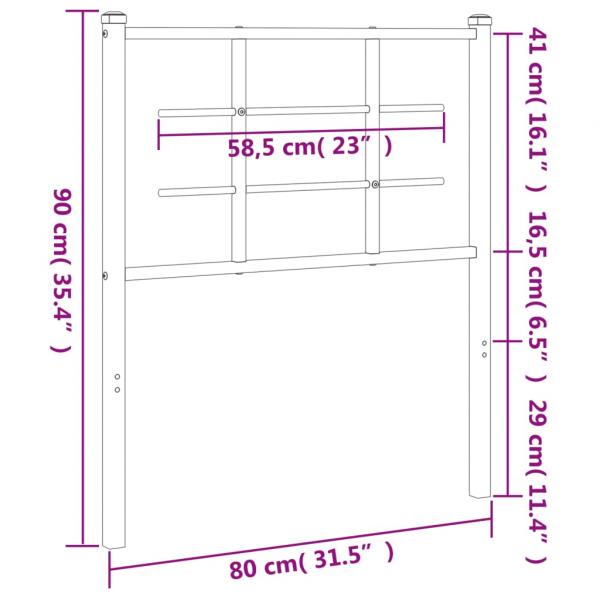 Kopfteil Metall Schwarz 75 cm