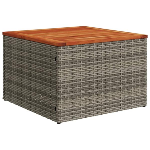 11-tlg. Garten-Sofagarnitur mit Kissen Grau Poly Rattan