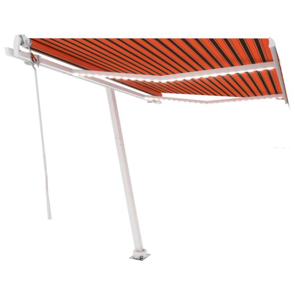 Markise Automatisch mit LED & Windsensor 300x250cm Orange/Braun