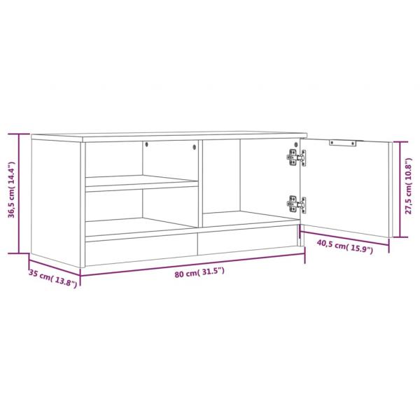 TV-Schränke 2 Stk. Schwarz 80x35x36,5 cm Holzwerkstoff