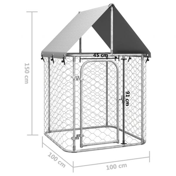 Outdoor-Hundezwinger mit Dach 100x100x150 cm