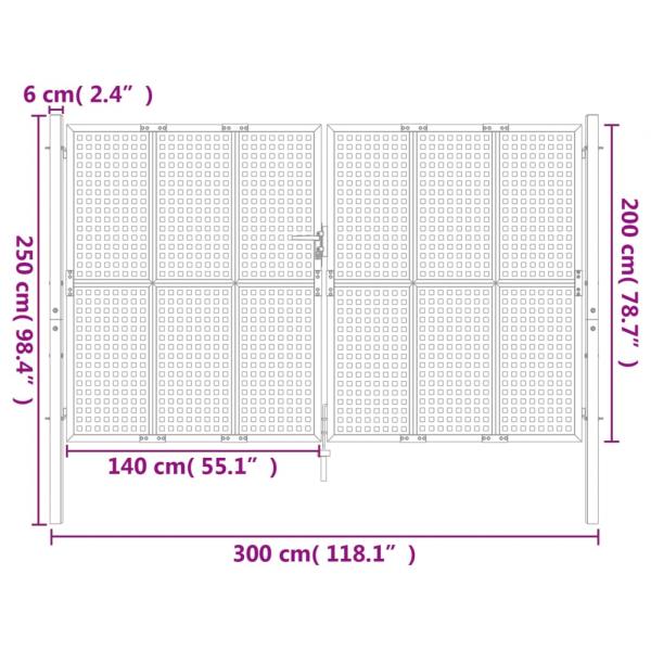 Gartentor Anthrazit 300x250 cm Stahl