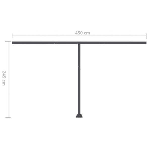 Standmarkise Manuell Einziehbar 450x350 cm Gelb/Weiß