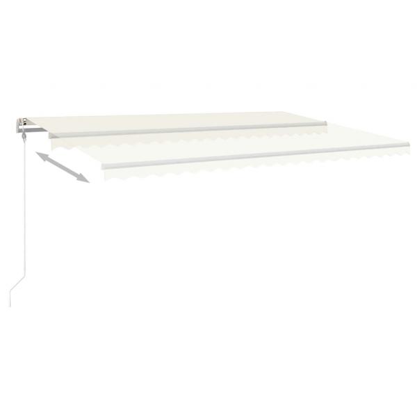 Markise Manuell Einziehbar mit LED 500x300 cm Creme