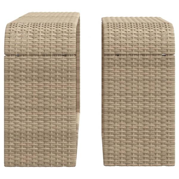 Outdoor-Regale 2 Stk. Beige Poly Rattan