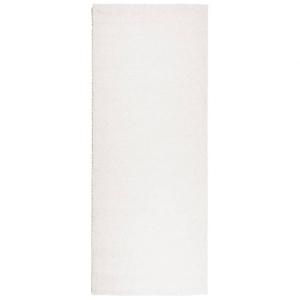 Teppich Shaggy Hochflor Modern Creme 80x200 cm