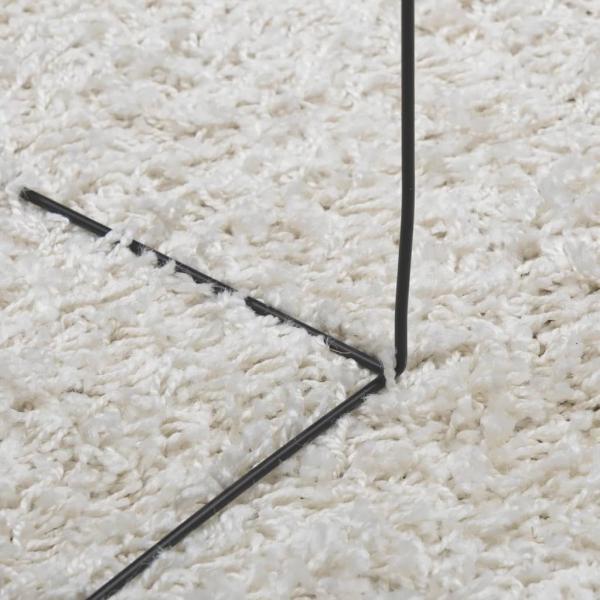 Teppich Shaggy Hochflor Modern Creme 80x200 cm