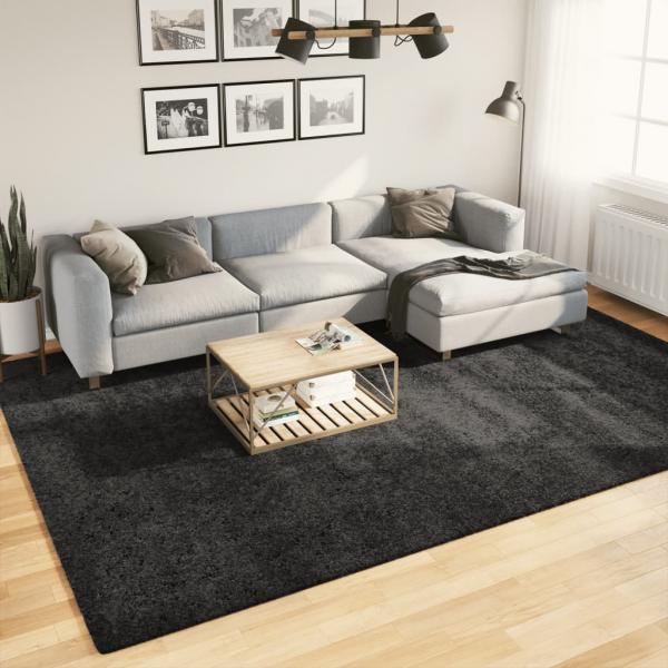 ARDEBO.de - Teppich Shaggy Hochflor Modern Anthrazit 240x340 cm