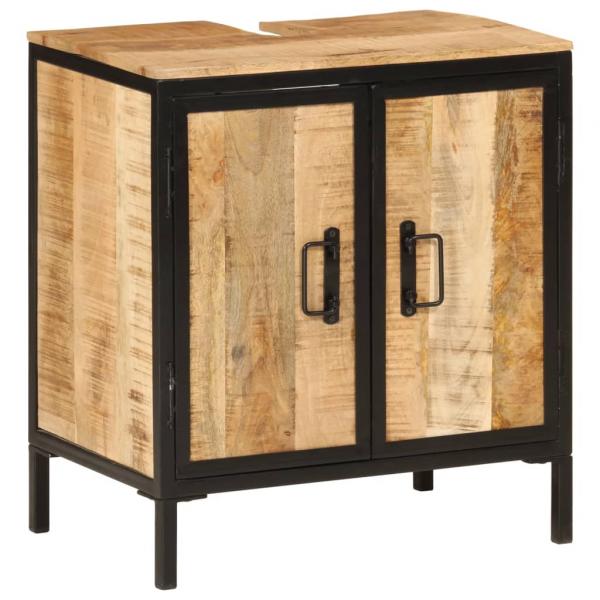 ARDEBO.de - Waschbeckenunterschrank 55x35x60 cm Massivholz Mango und Eisen