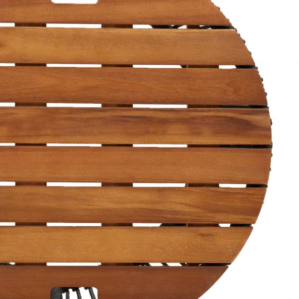 Garten-Beistelltische 2 Stk. mit Holzplatte Grau Poly Rattan