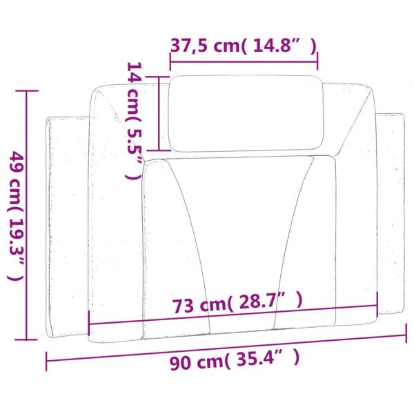 Kopfteil-Kissen Weiß und Schwarz 90 cm Kunstleder