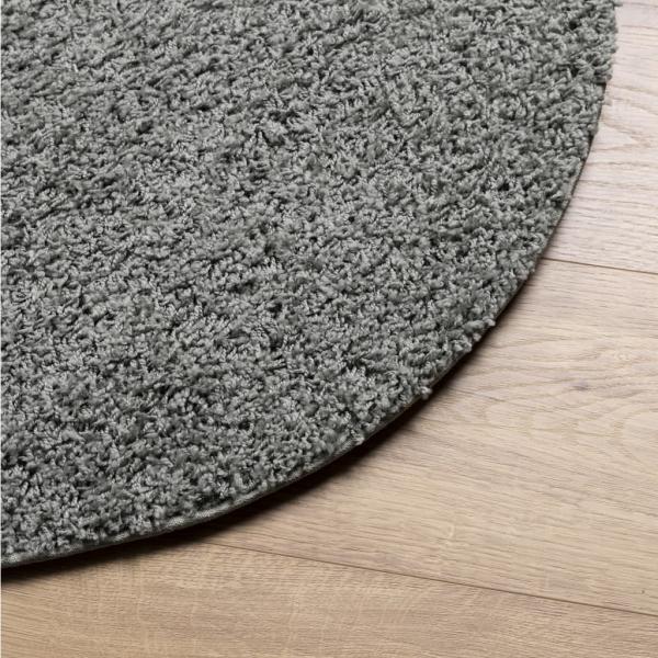 Teppich Shaggy Hochflor Modern Grün Ø 80 cm