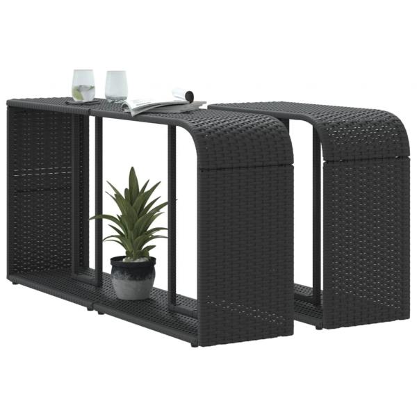 Outdoor-Regale 2 Stk. Schwarz Poly Rattan