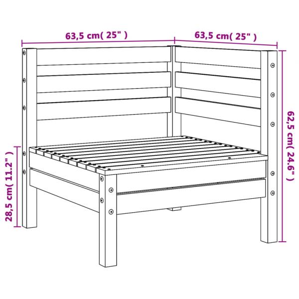 Garten-Ecksofas 2 Stk. Wachsbraun Massivholz Kiefer