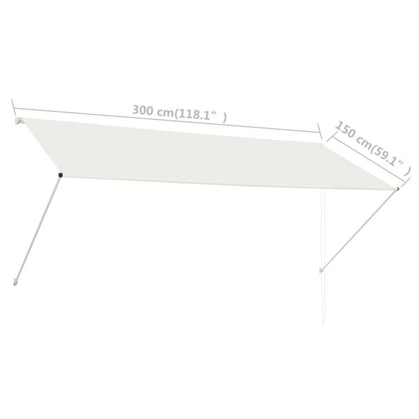 Einziehbare Markise 300×150 cm Creme