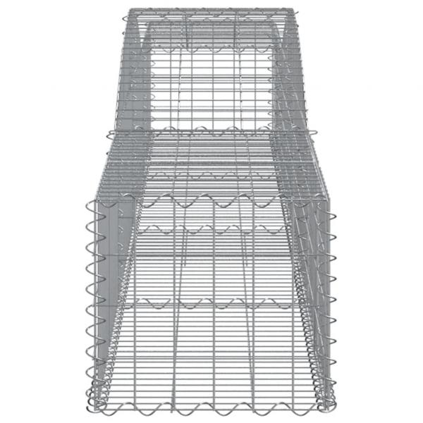 Gabionen mit Hochbogen 15 Stk. 400x50x40/60cm Verzinktes Eisen