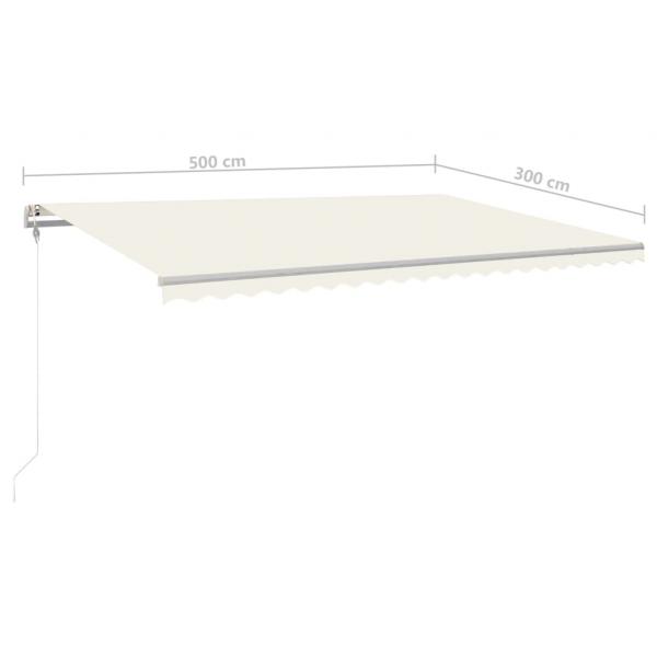 Automatische Markise mit LED Windsensor 500x300 cm Creme