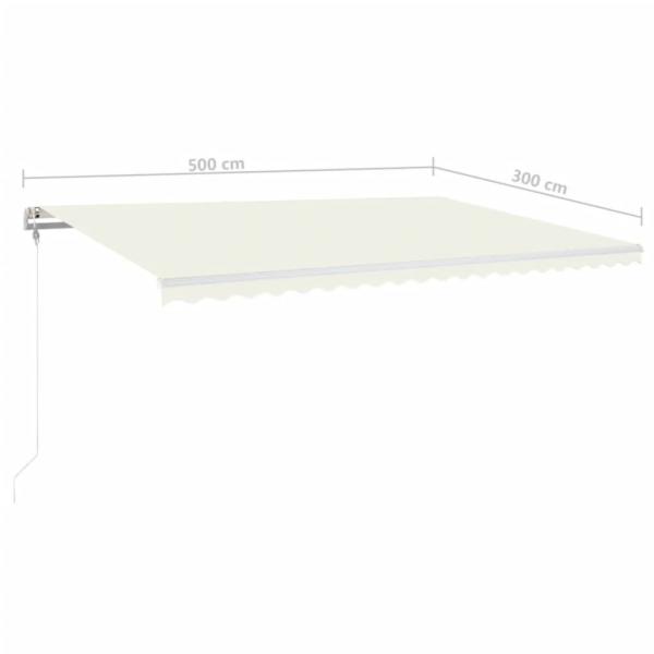 Automatische Markise mit LED Windsensor 500x300 cm Creme