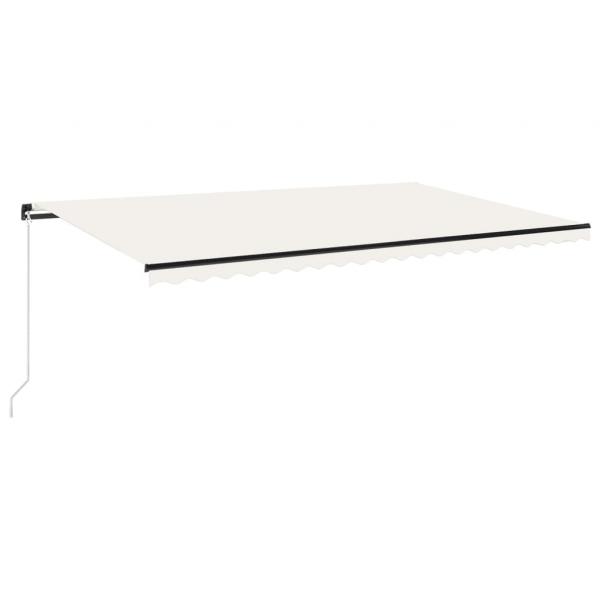 ARDEBO.de - Markise Manuell Einziehbar mit LED 500x300 cm Creme