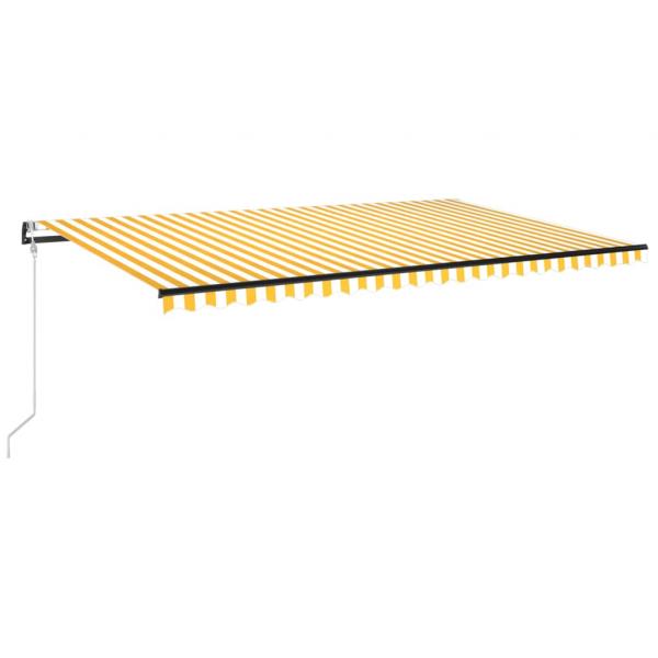 ARDEBO.de - Automatische Markise mit LED & Windsensor 500x350 cm Gelb/Weiß