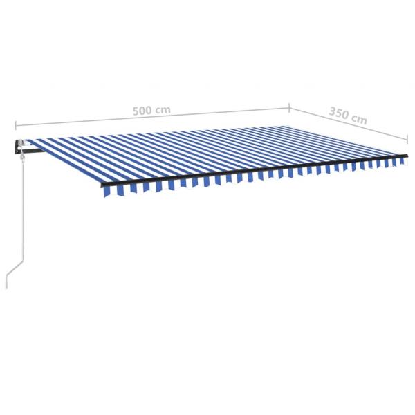 Automatische Markise mit LED & Windsensor 500x350 Blau und Weiß