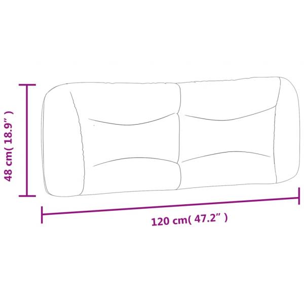 Kopfteil-Kissen Grau 120 cm Kunstleder