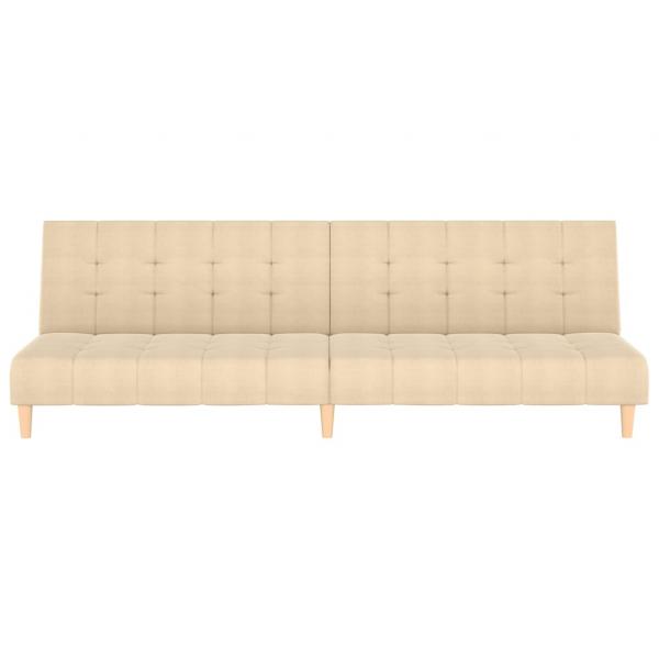 Schlafsofa 2-Sitzer Creme Stoff