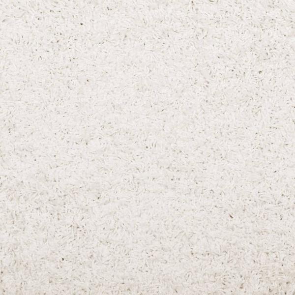 Teppich Shaggy Hochflor Modern Creme Ø 100 cm