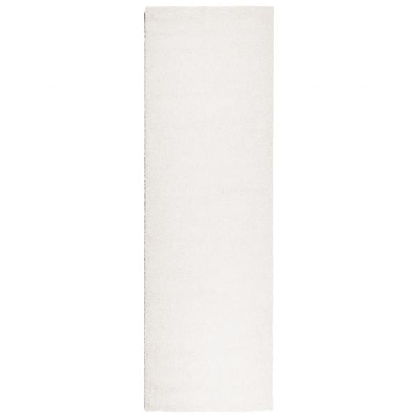 ARDEBO.de - Teppich Shaggy Hochflor Modern Creme 80x250 cm