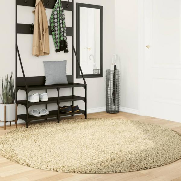 ARDEBO.de - Teppich Shaggy Hochflor Modern Golden Ø 200 cm