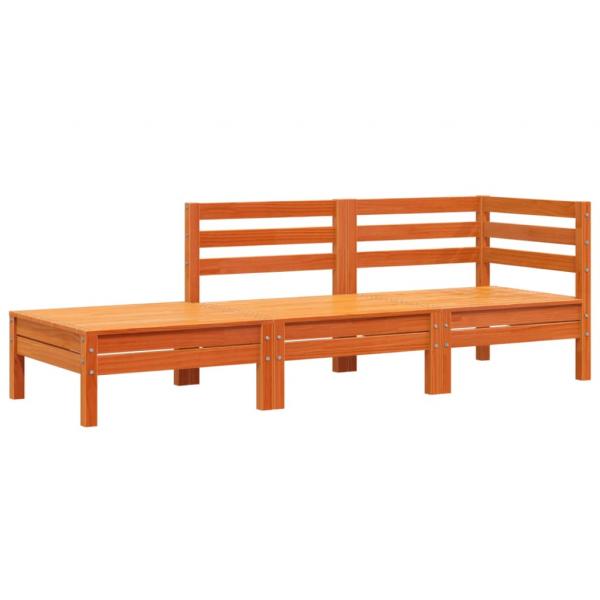 ARDEBO.de - Gartensofa 3-Sitzer Wachsbraun Massivholz Kiefer