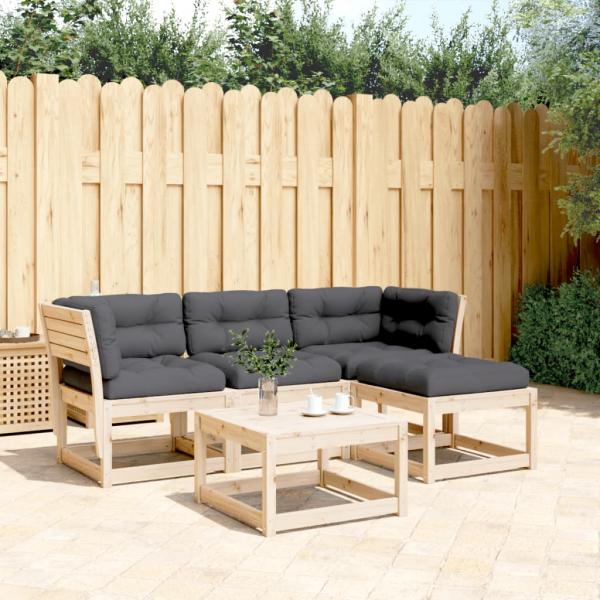 ARDEBO.de - 4-tlg. Garten-Lounge-Set mit Kissen Massivholz Kiefer