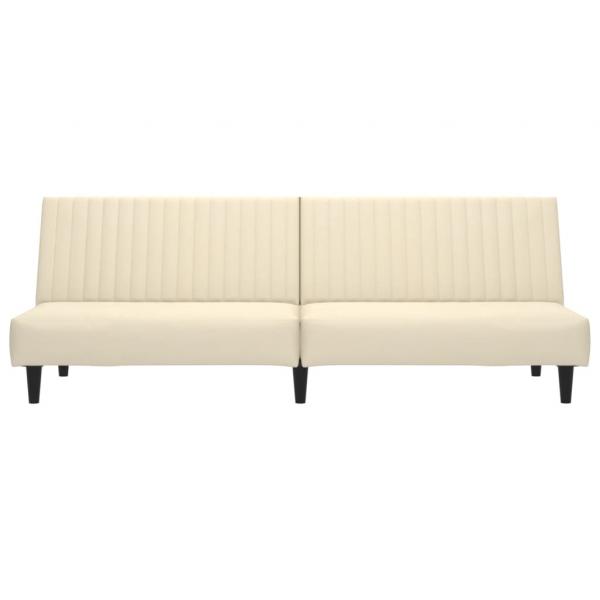 Schlafsofa 2-Sitzer Creme Samt