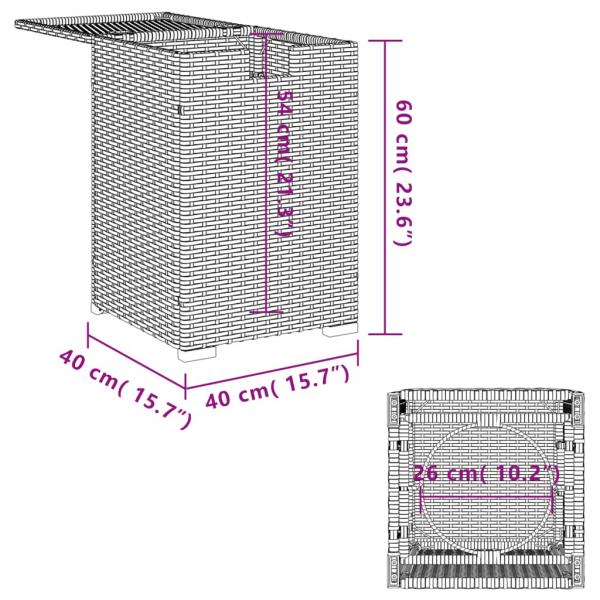 Propan-Tank-Verstecktisch Hellgrau 40x40x60 cm Poly Rattan