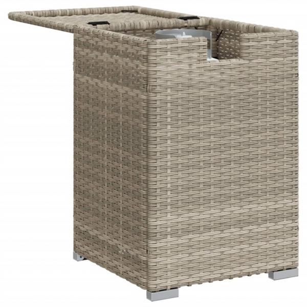 Propan-Tank-Verstecktisch Hellgrau 40x40x60 cm Poly Rattan