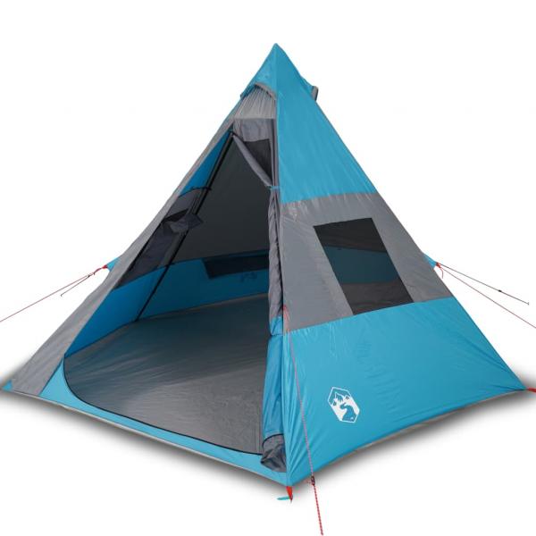 Tipi-Campingzelt 7 Personen Blau Wasserdicht