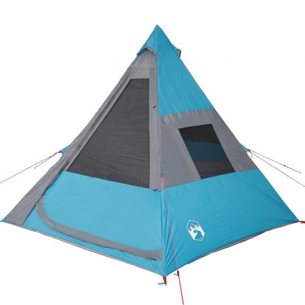 Tipi-Campingzelt 7 Personen Blau Wasserdicht