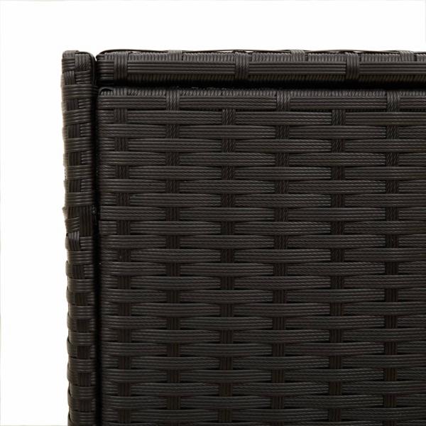 Gartentruhe mit Rollen Schwarz 283L Poly Rattan