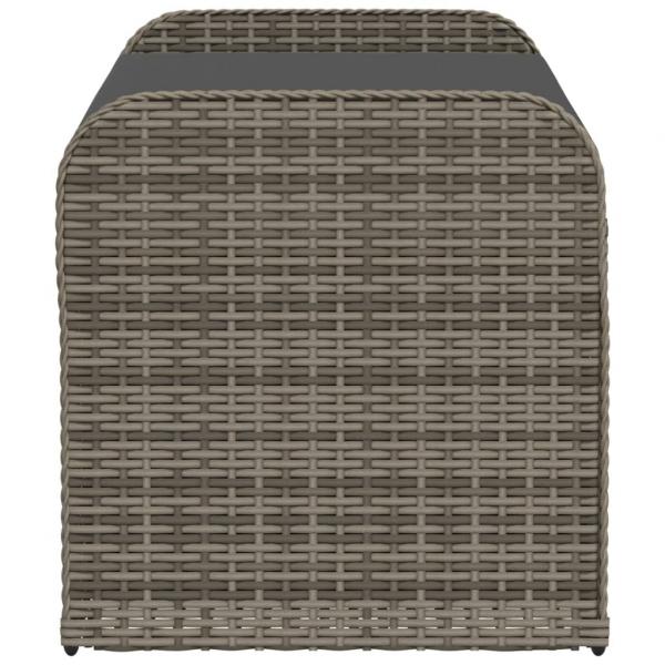 Sitzbank mit Stauraum & Kissen Grau 115x51x52 cm Poly Rattan