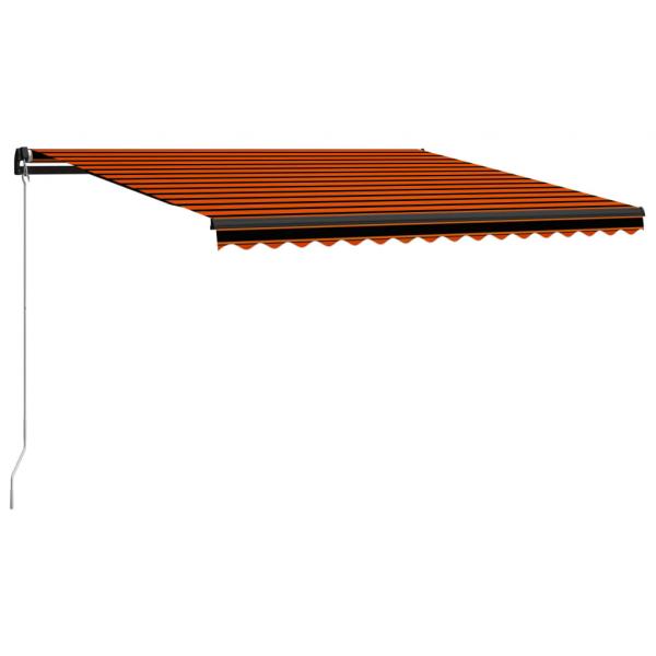 Markise Manuell Einziehbar LED 400x300 cm Orange & Braun