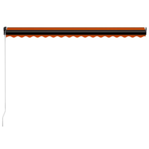 Markise Manuell Einziehbar LED 400x300 cm Orange & Braun