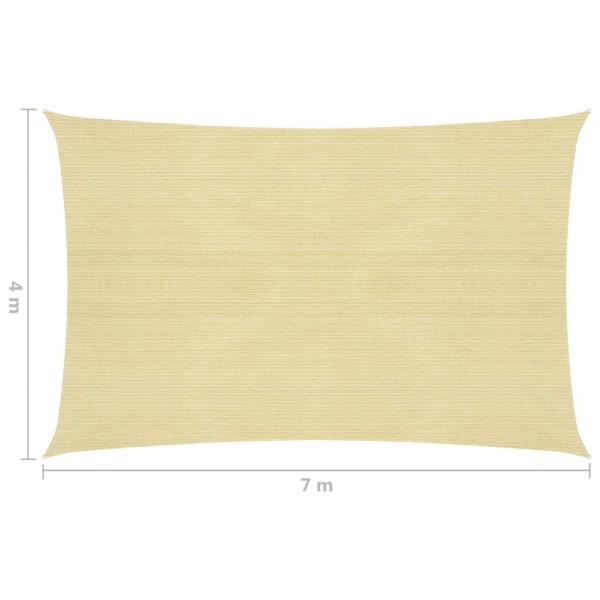 Sonnensegel 160 g/m² Beige 4x7 m HDPE