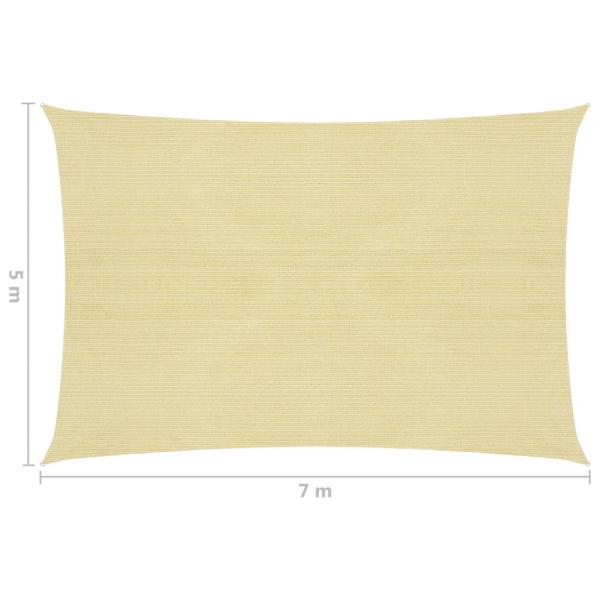 Sonnensegel 160 g/m² Beige 5x7 m HDPE