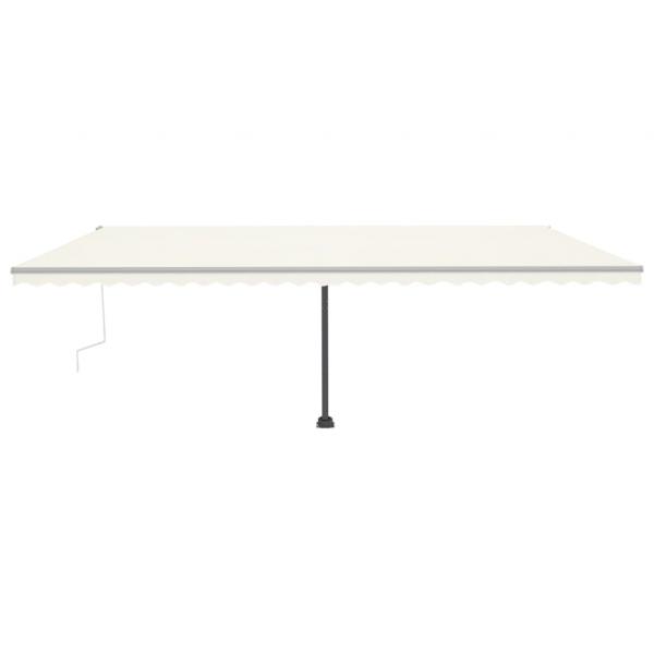 Markise Manuell Einziehbar mit LED 600x350 cm Creme